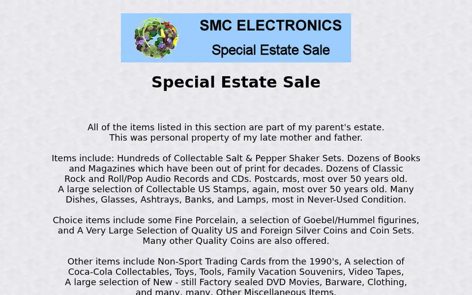 Screenshot of smcelectronics.com