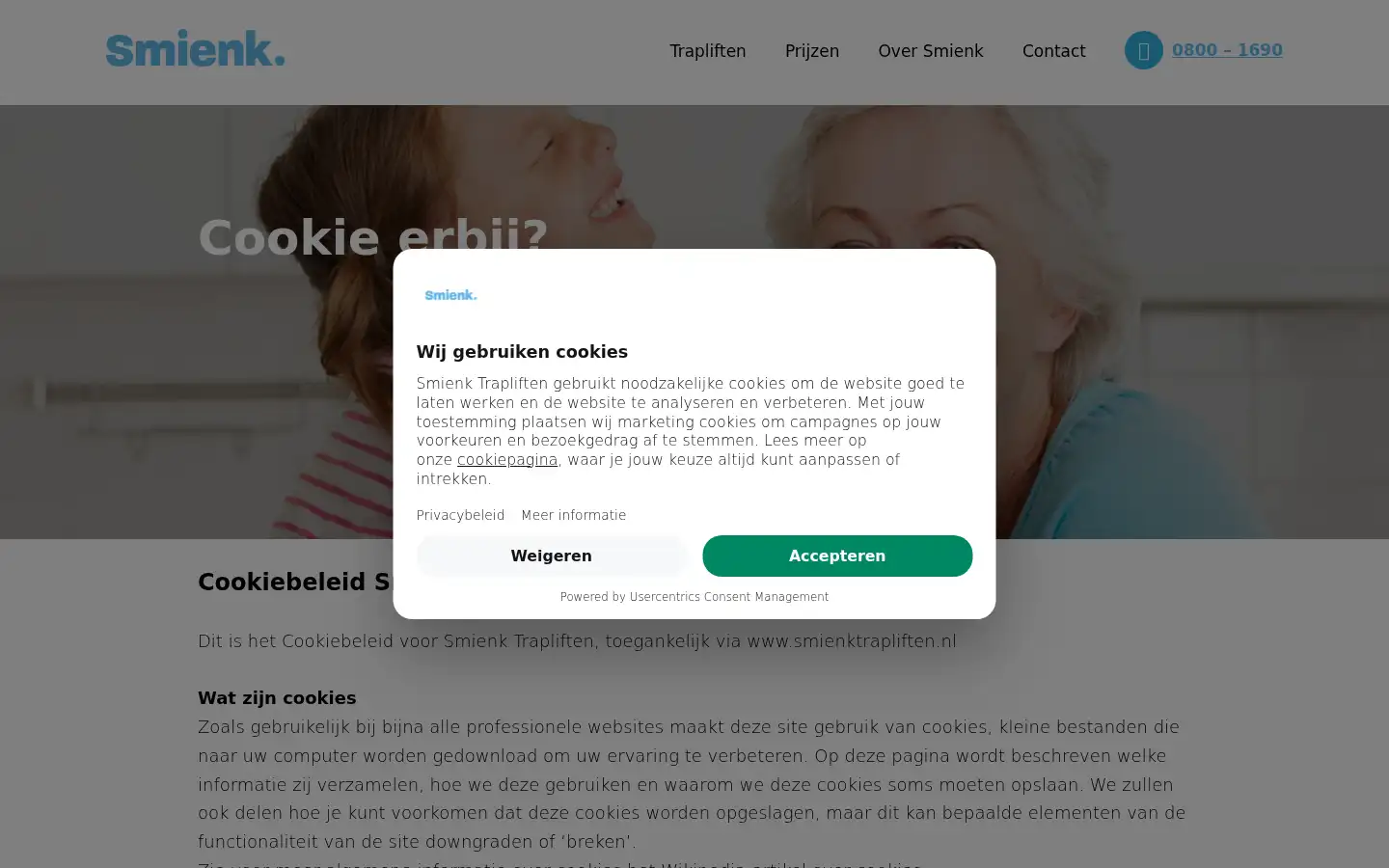 Screenshot of smienktrapliften.nl