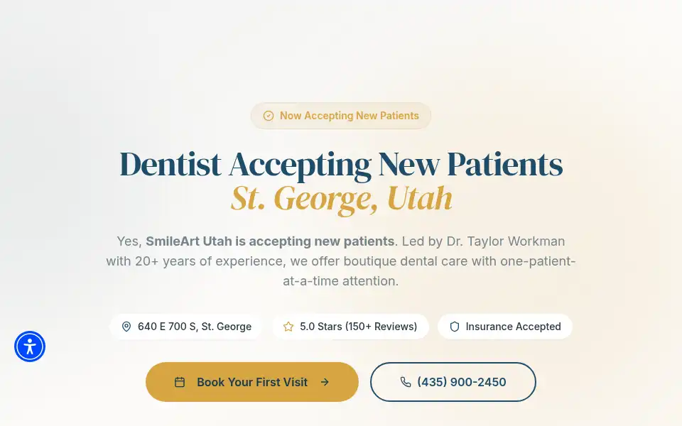 Screenshot of smileartutah.com