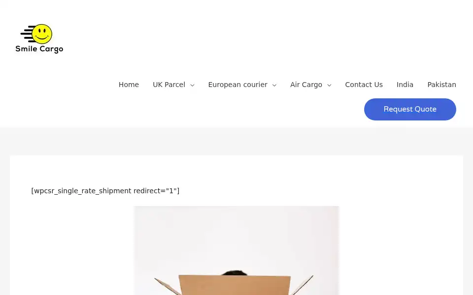 Screenshot of smilecargo.co.uk