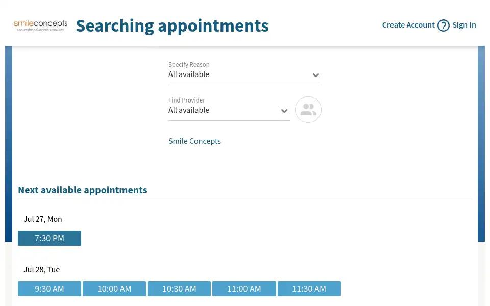 Screenshot of smileconcepts.com.au