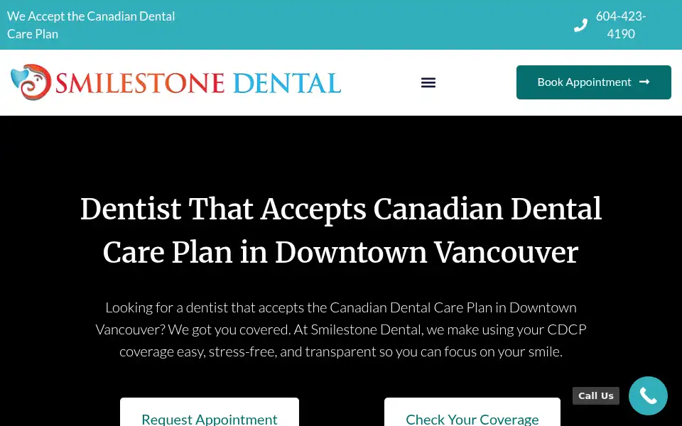Screenshot of smilestonedental.ca
