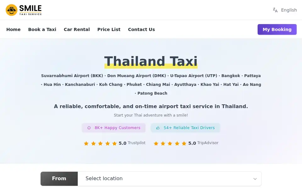 Screenshot of smiletaxiservice.com