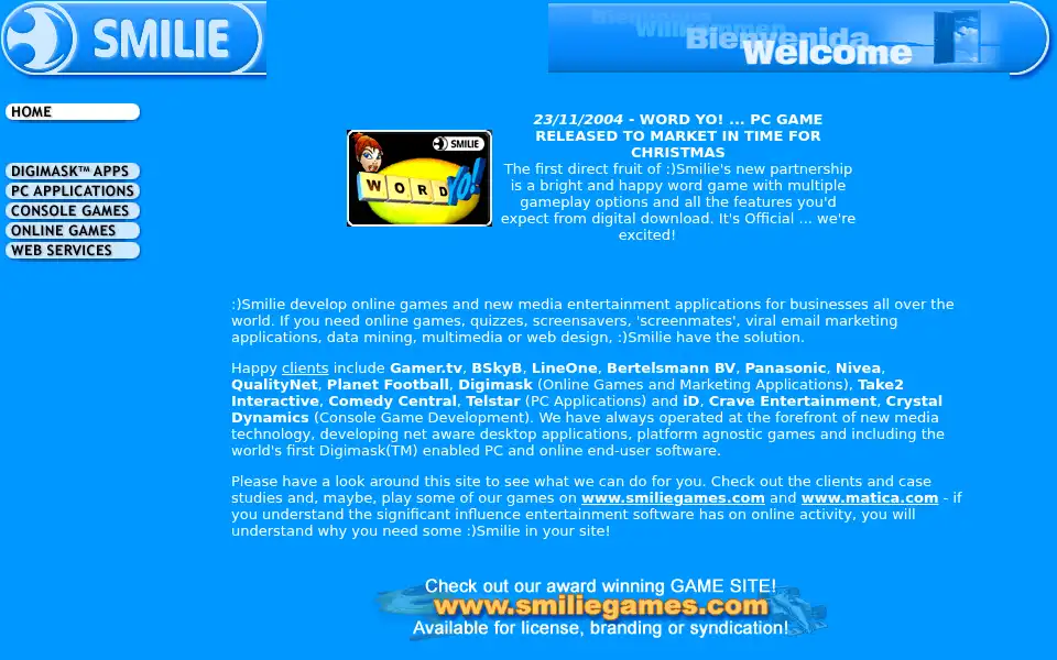 Screenshot of smilie.com