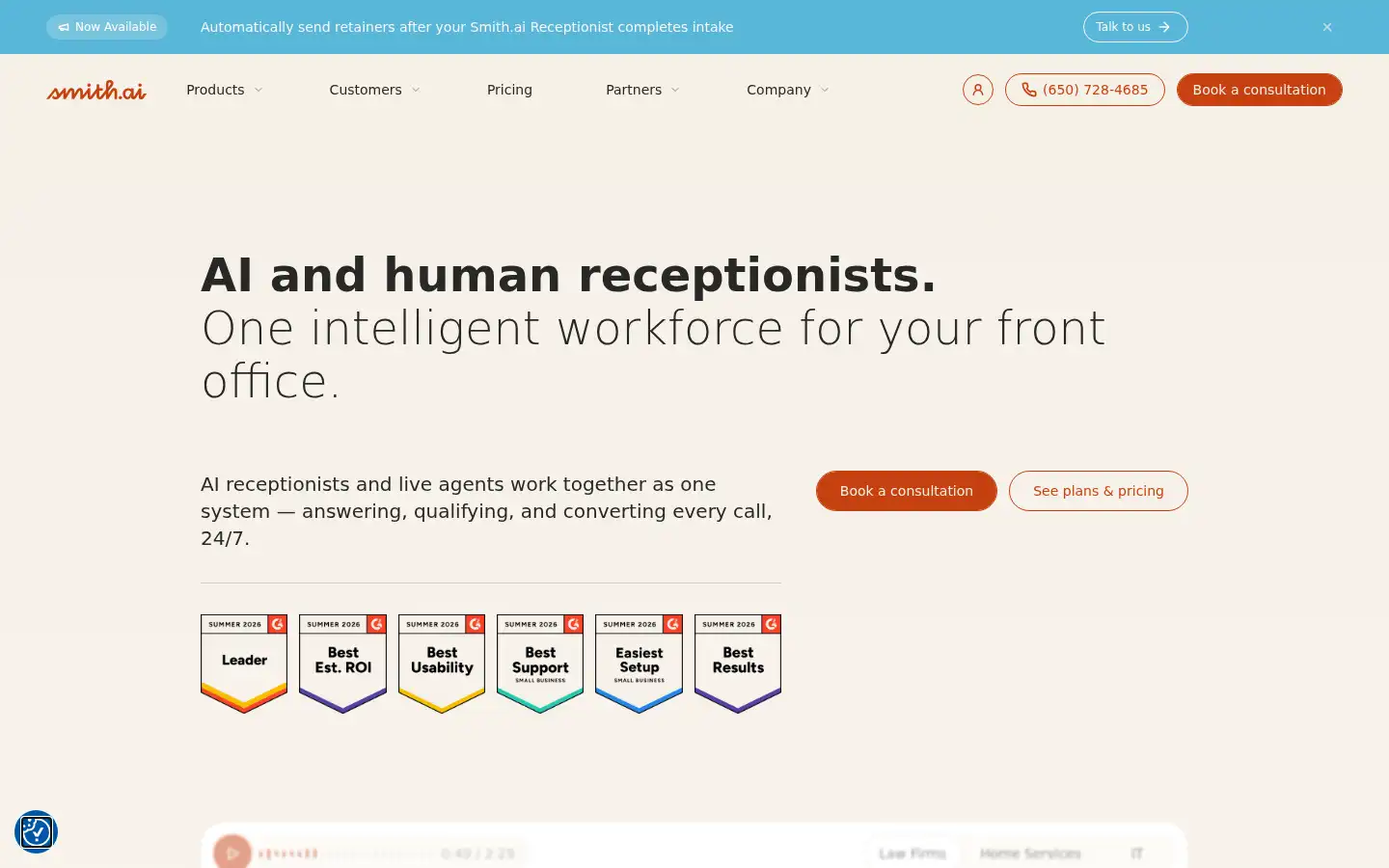 Screenshot of smith.ai