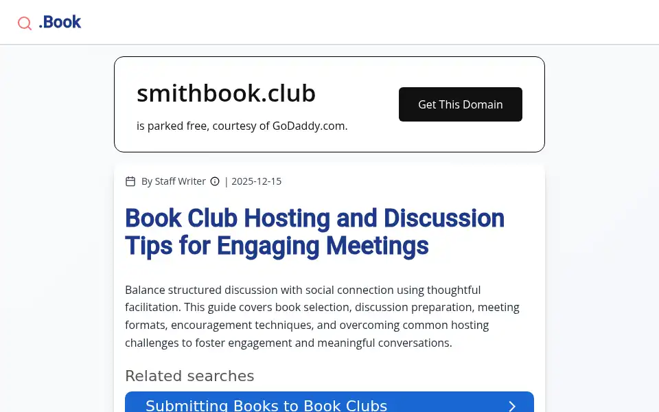 Screenshot of smithbook.club