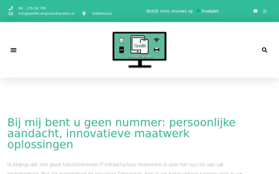 Screenshot of smithcomputerdiensten.nl