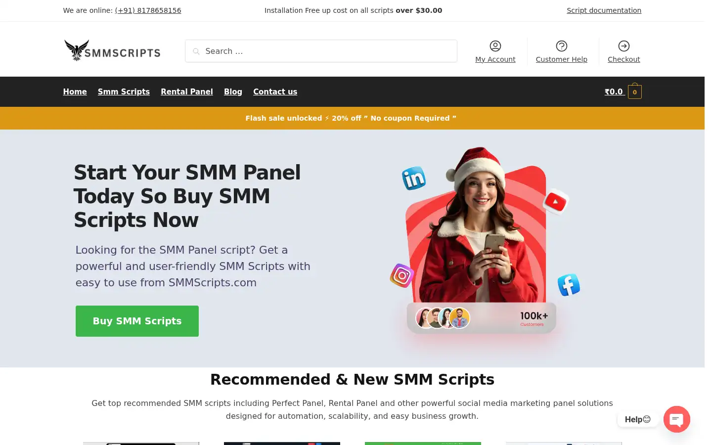 Screenshot of smmscripts.com