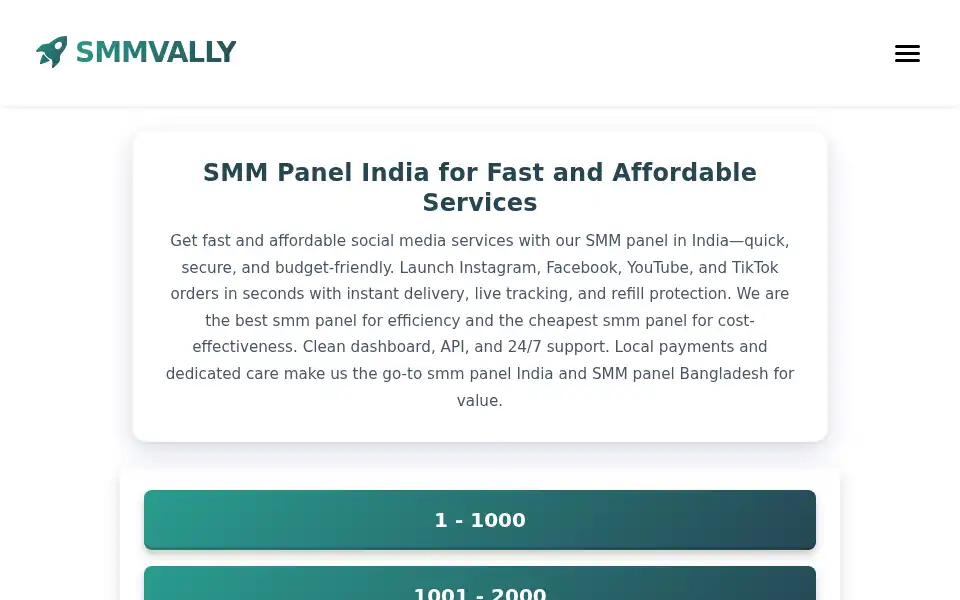 Screenshot of smmvally.com