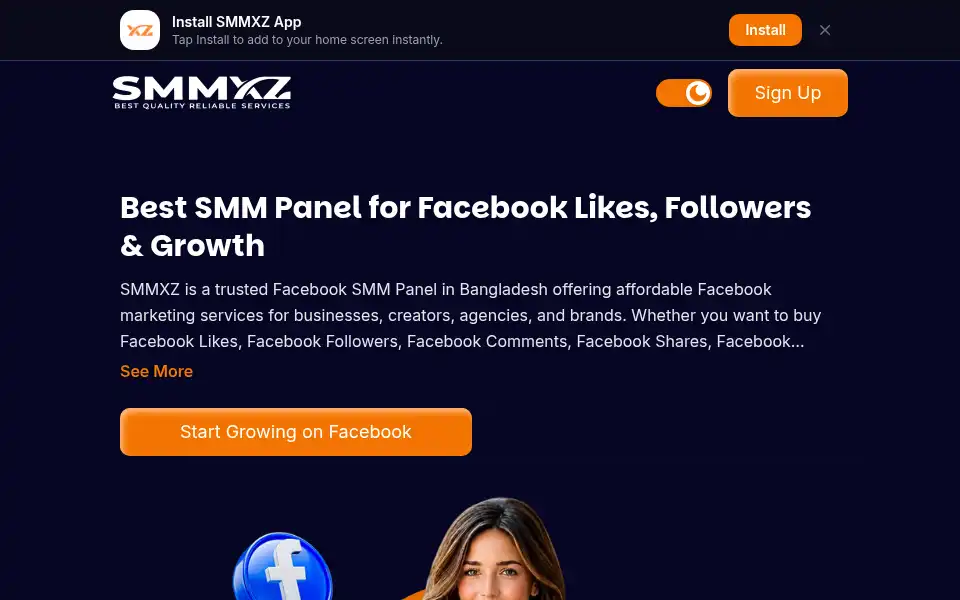 Screenshot of smmxz.com