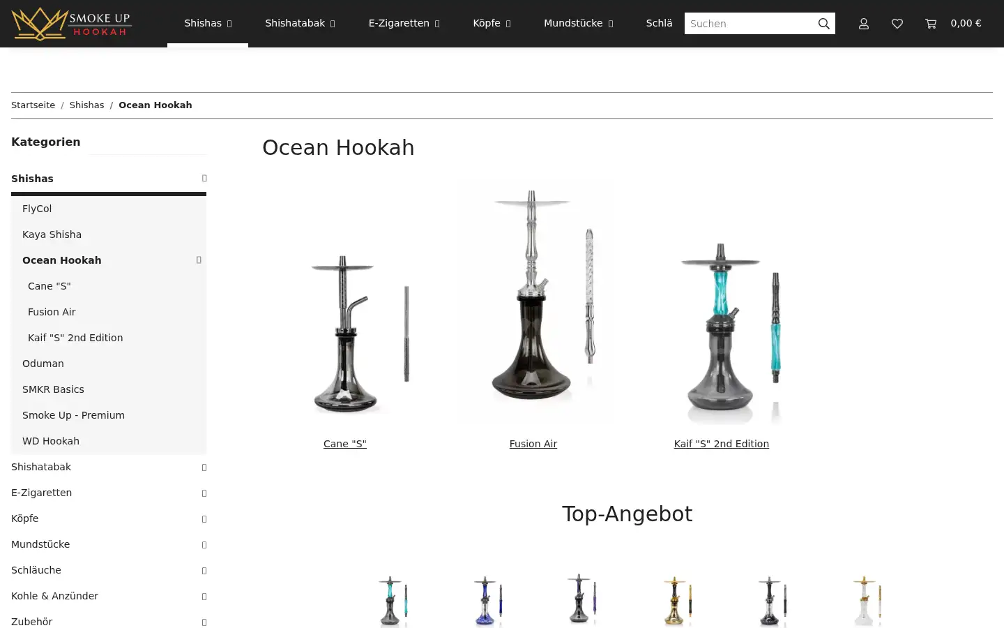 Screenshot of smoke-up.de