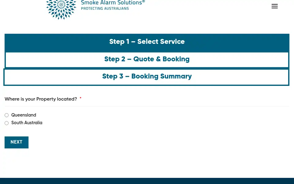 Screenshot of smokealarmsolutions.com.au