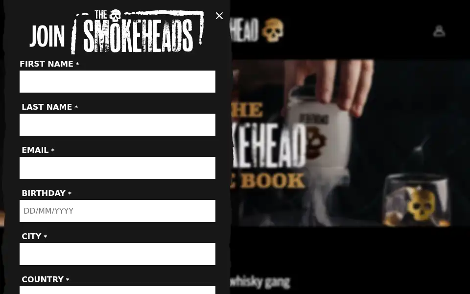 Screenshot of smokehead.com