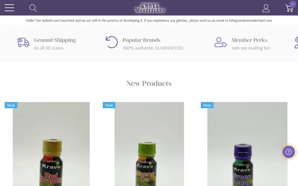 Screenshot of smokewonderland.com