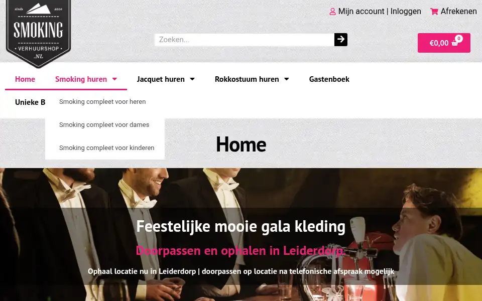Screenshot of smokingverhuurshop.nl