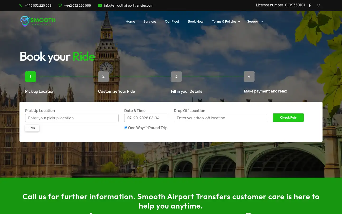 Screenshot of smoothairporttransfer.com