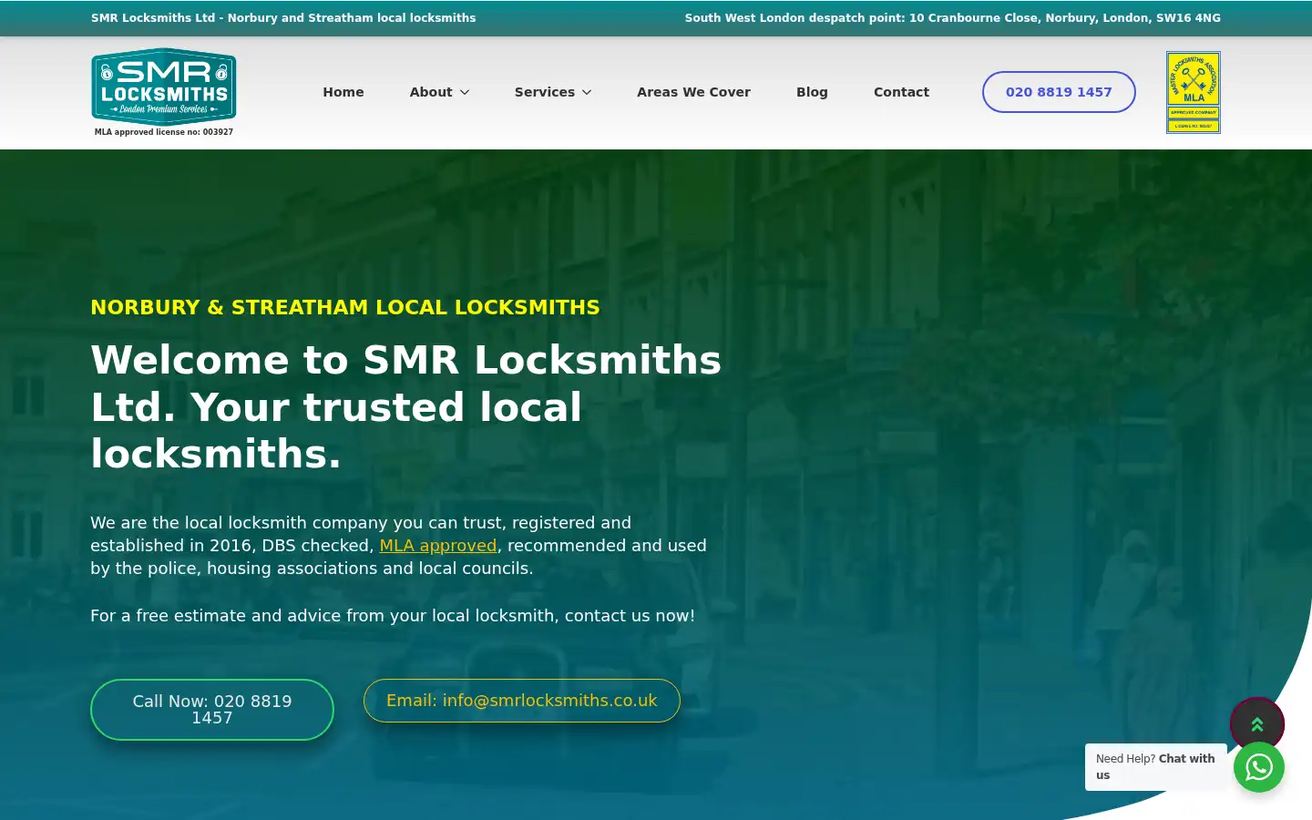 Screenshot of smrlocksmiths.co.uk