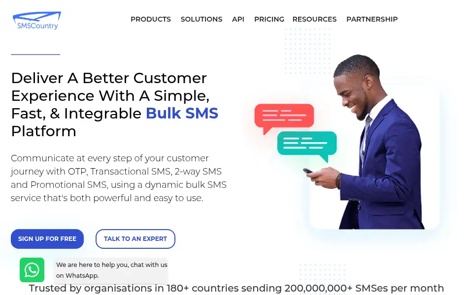 Screenshot of smscountry.com