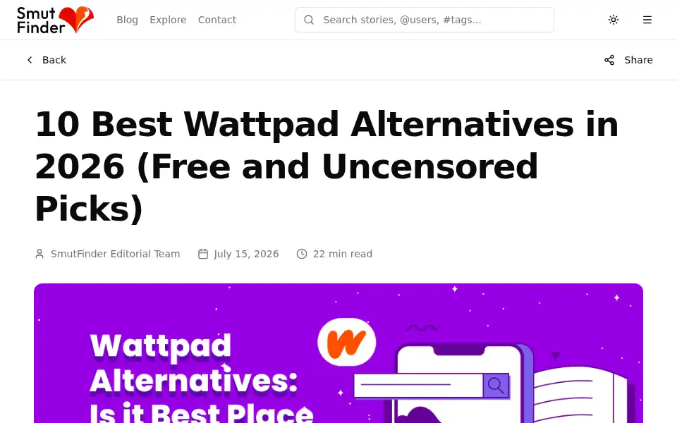 Screenshot of smutfinder.com