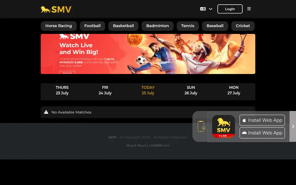 Screenshot of smvgolive.com