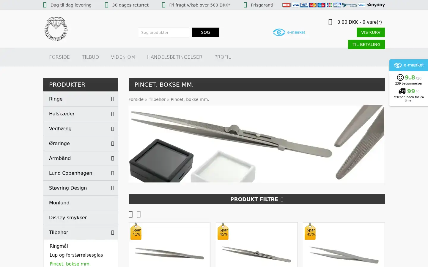 Screenshot of smykkebutikken.com