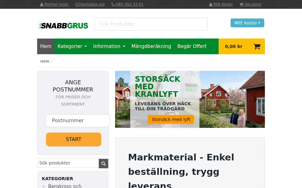 Screenshot of snabbgrus.se