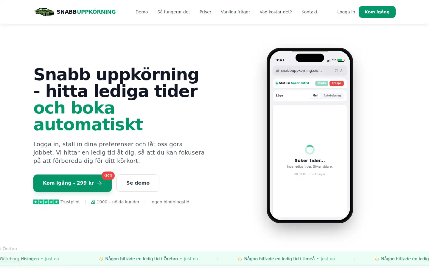 Screenshot of snabbuppkorning.se