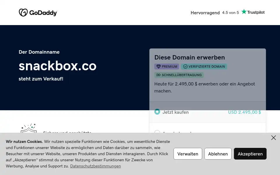 Screenshot of snackbox.co