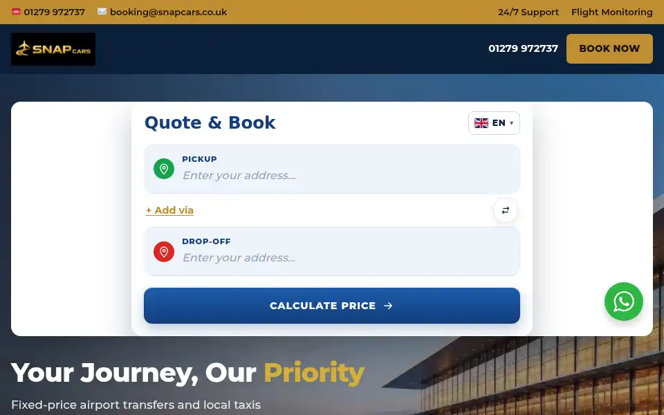 Screenshot of snapcars.co.uk