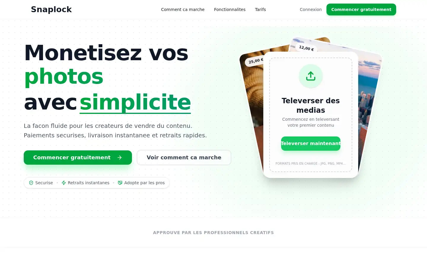 Screenshot of snaplock.org