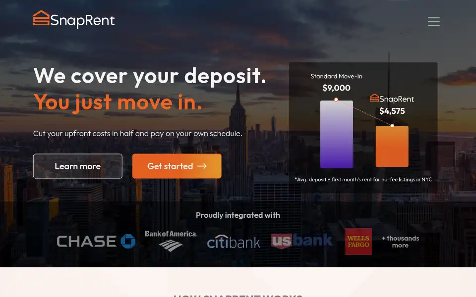Screenshot of snaprent.com