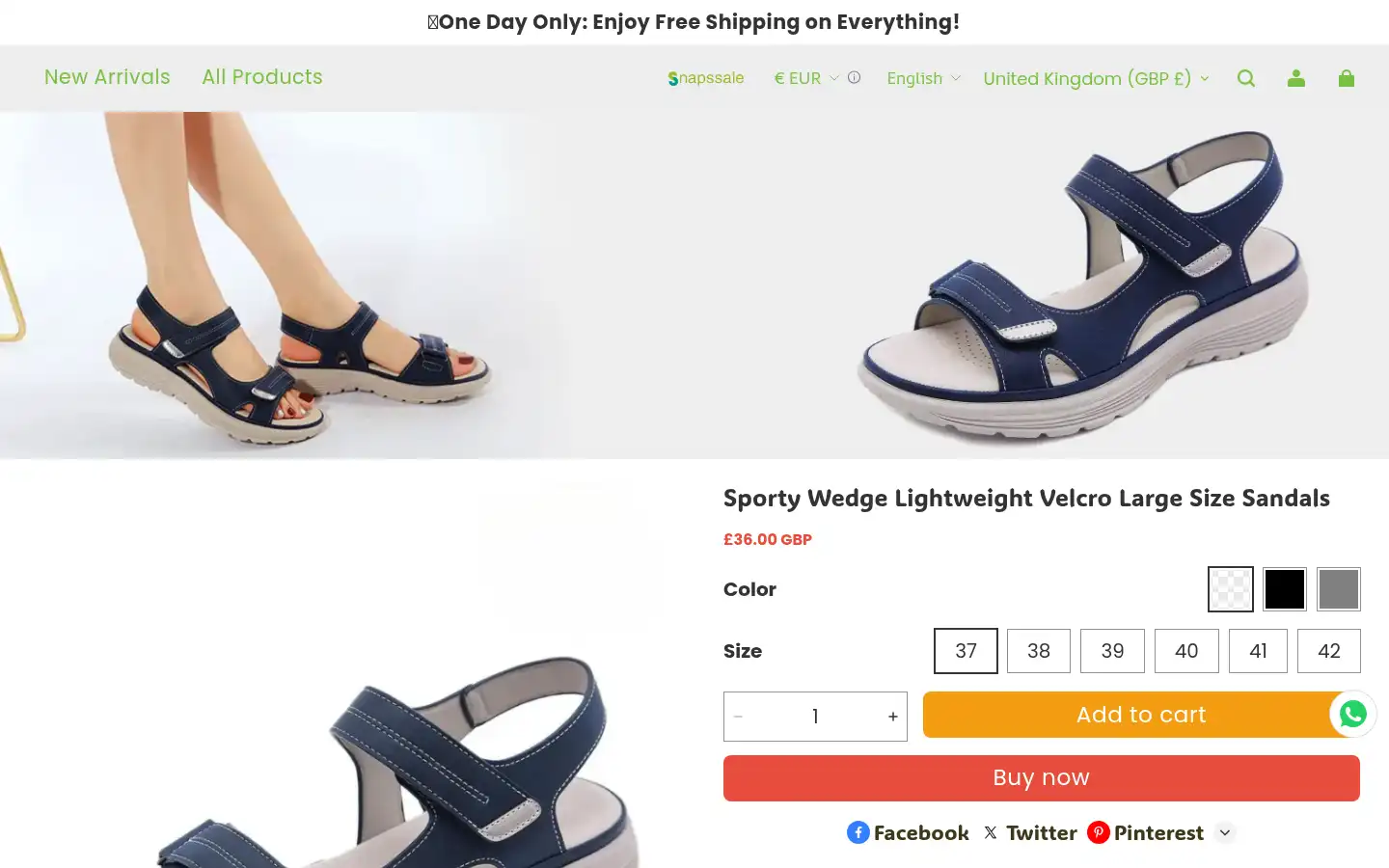 Screenshot of snapssale.com