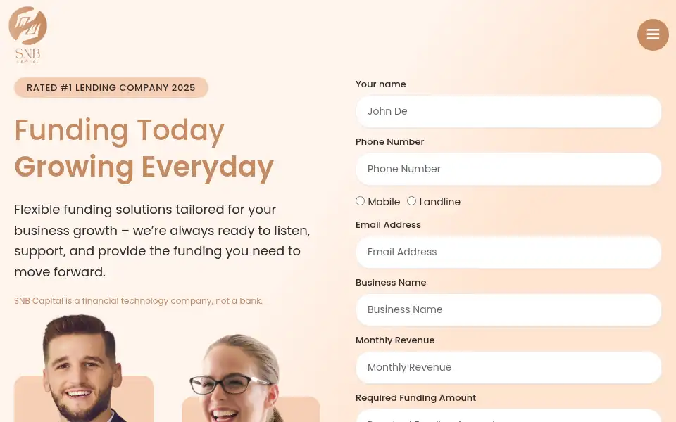 Screenshot of snbcapitalus.com