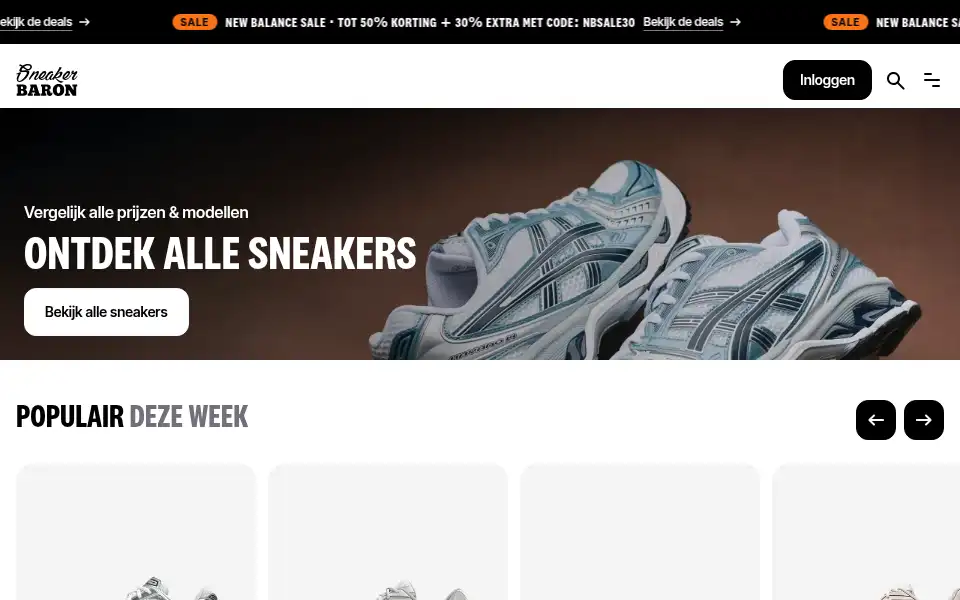 Screenshot of sneakerbaron.nl