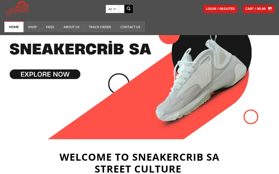 Screenshot of sneakercrib.co.za
