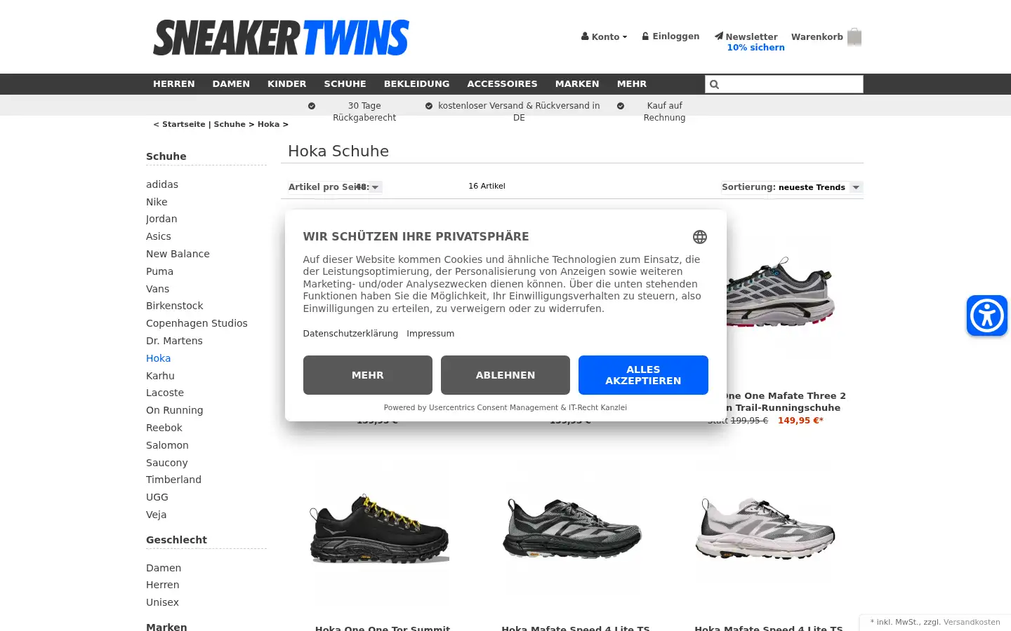 Screenshot of sneakertwins.de