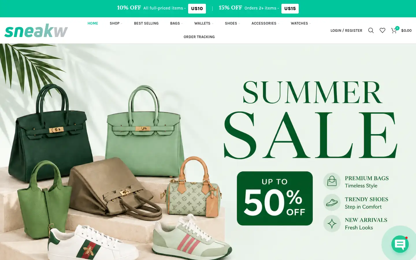 Screenshot of sneakwshop.com