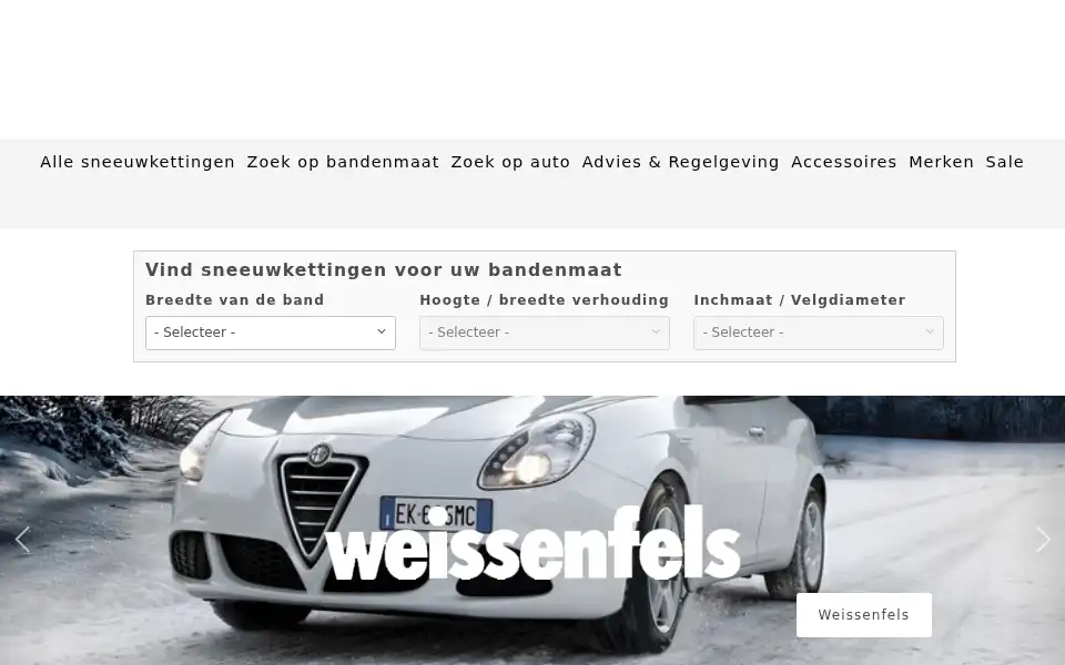 Screenshot of sneeuwkettingenstore.com