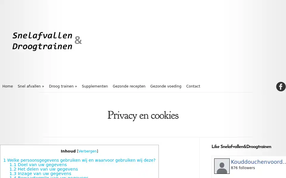 Screenshot of snelafvallen-droogtrainen.nl