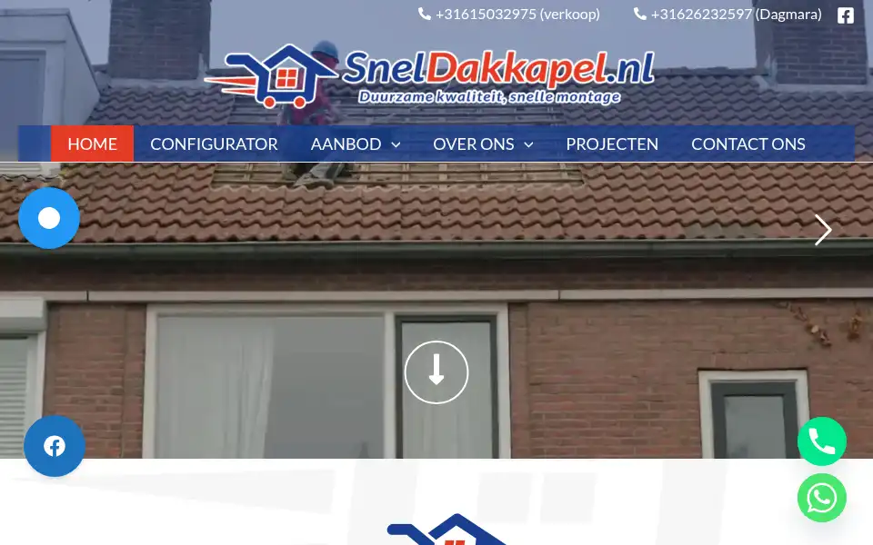 Screenshot of sneldakkapel.nl
