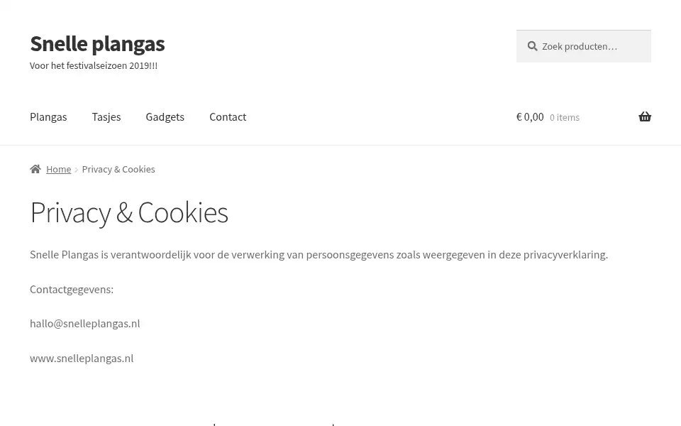 Screenshot of snelleplangas.nl