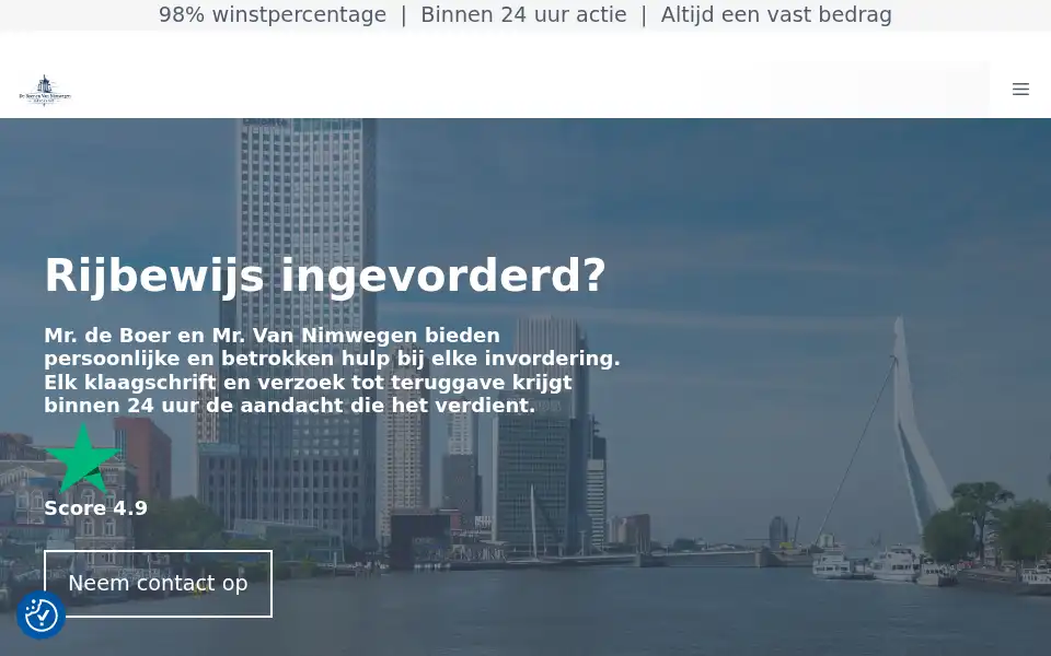 Screenshot of snelrijbewijsterug.nl