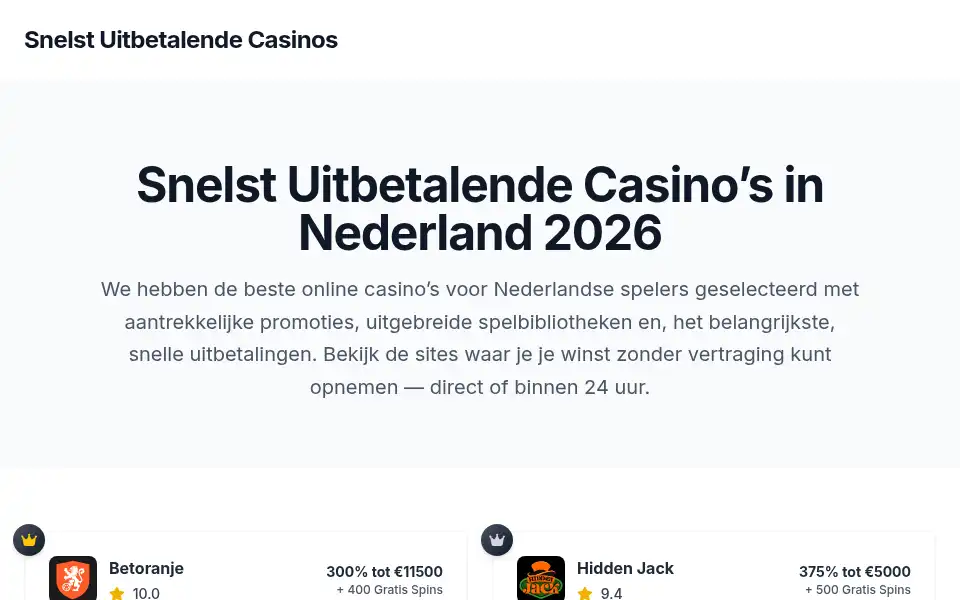 Screenshot of snelstuitbetalendecasinos.org
