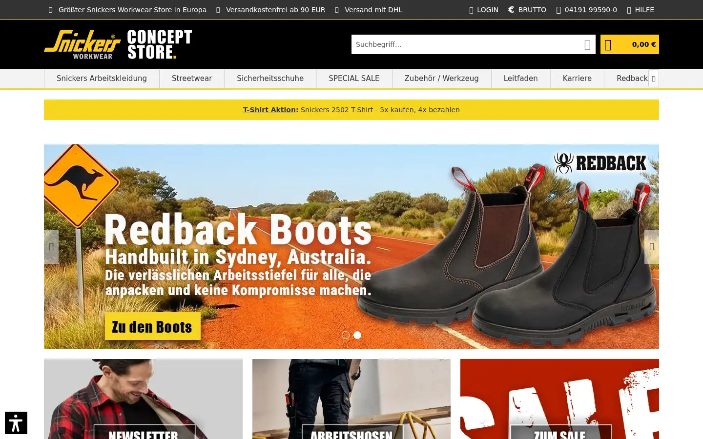 Screenshot of snickers-store.de
