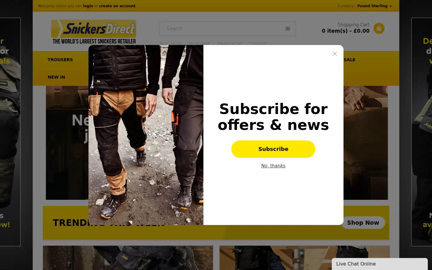 Screenshot of snickersdirect.co.uk