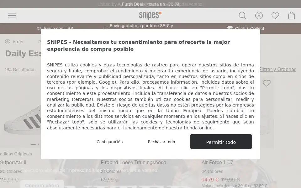 Screenshot of snipes.es