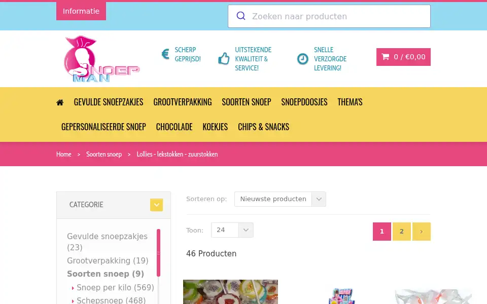 Screenshot of snoepman.be