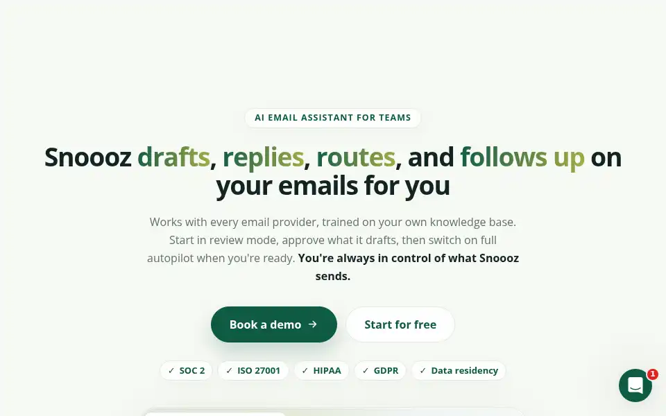 Screenshot of snoooz.io