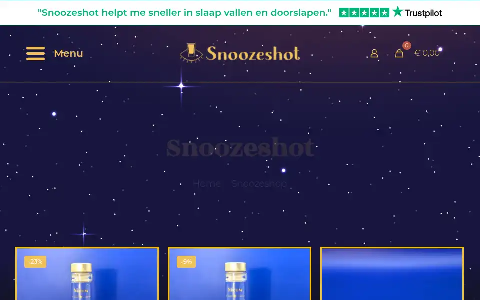 Screenshot of snoozeshot.nl