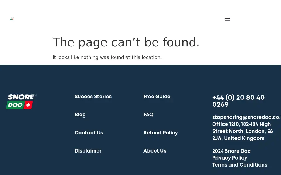 Screenshot of snoredoc.co.uk
